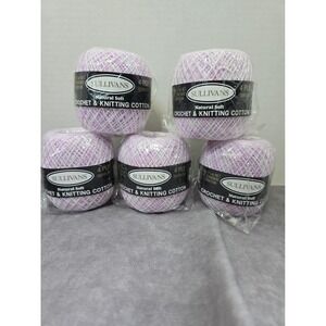 Bundle of  5 Sullivans Natural Soft 4 PLY Crochet Knitting Cotton Vari Lilac